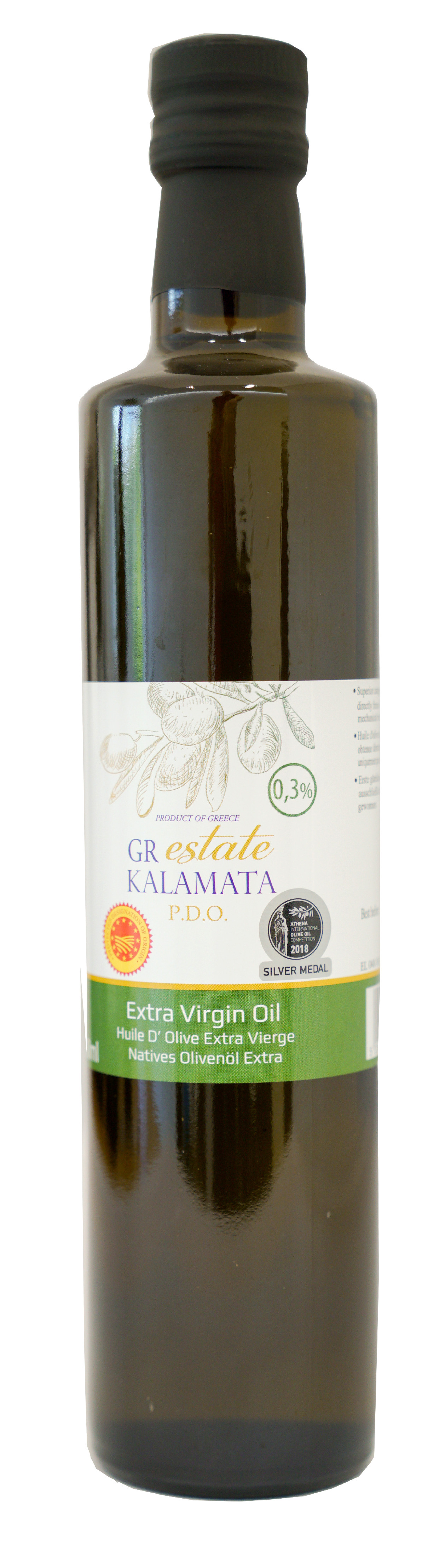 Extra panenský olivový olej Kalamata P.D.O. 0,5l GR ESTATE
