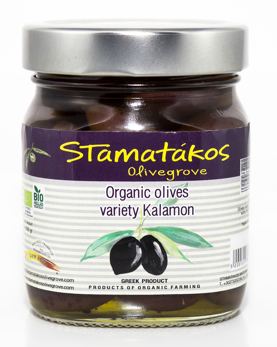 BIO olivy Kalamon v extra panenském olivovém oleji s tymiánem 290g STAMATAKOS