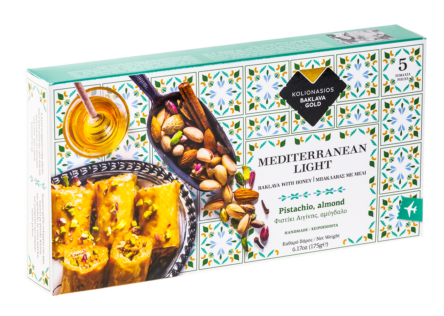 Baklava GOLD s pistáciemi a mandlemi 175gr KOLIONASIOS