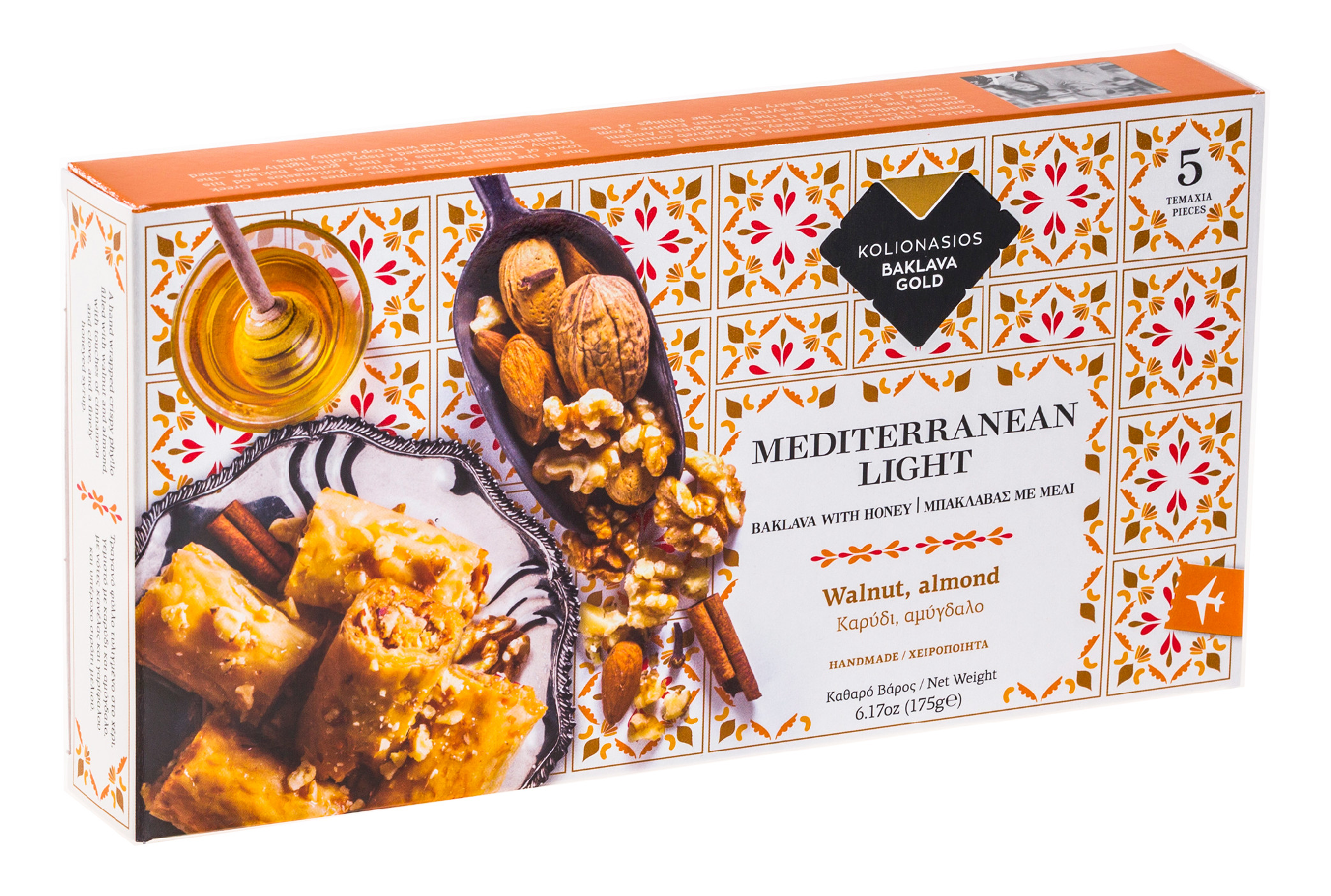 Baklava GOLD s vlašskými ořechy a mandlemi 175gr KOLIONASIOS