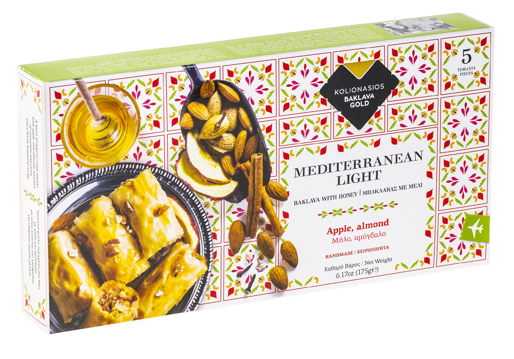 Baklava GOLD s jablky, skořicí a mandlemi 175gr KOLIONASIOS