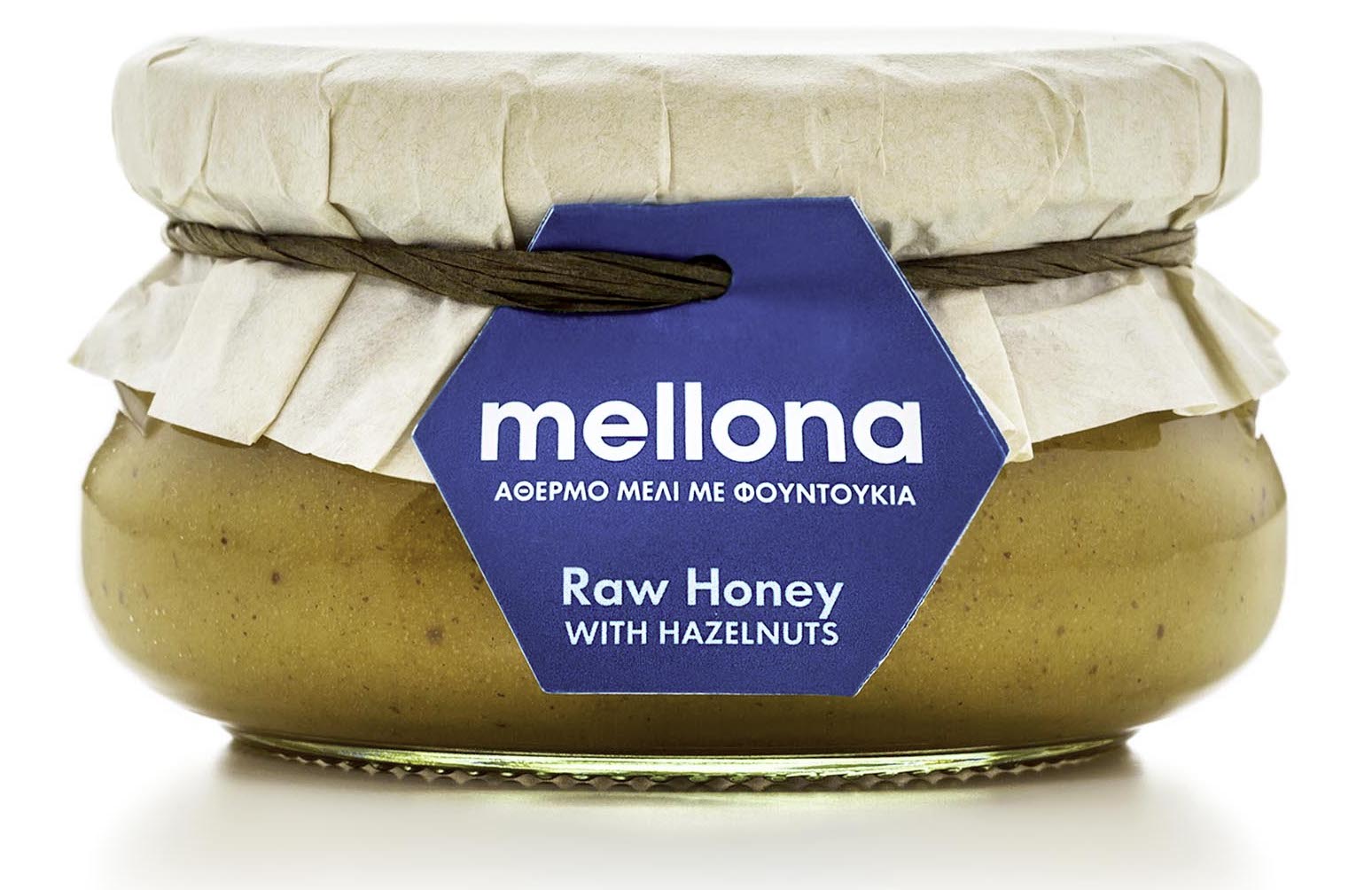 Raw med s lískovými oříšky 230g MELLONA