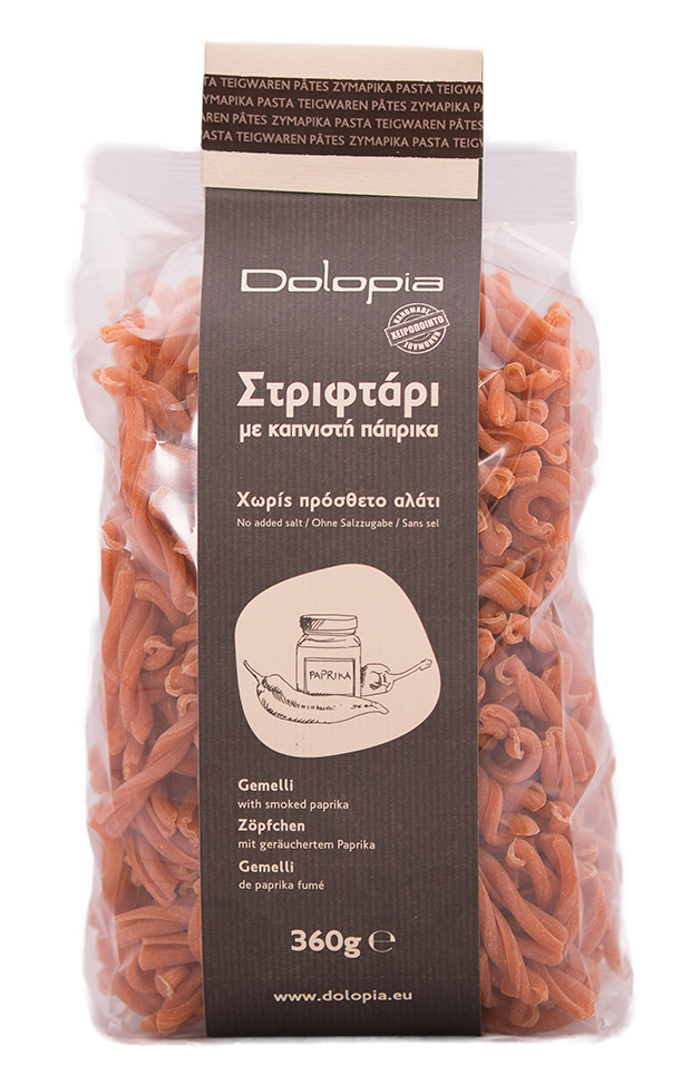 Těstoviny gemelli s uzenou červenou paprikou 360g DOLOPIA