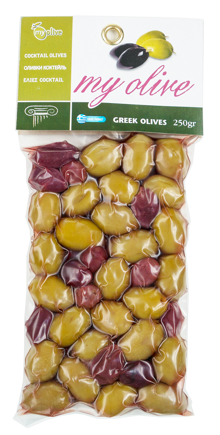 Mix řeckých zelených a kalamon oliv 250g MY OLIVE