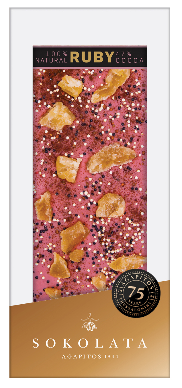 RUBY čokoláda s jablkem, skořicí a quinoa 100g SOKOLATA AGAPITOS