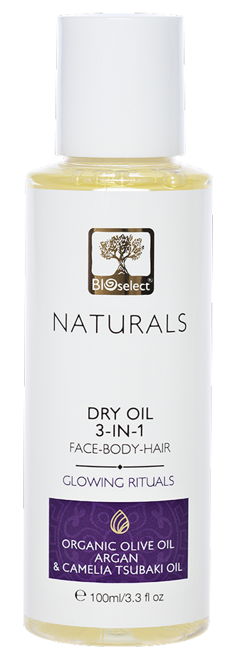 Suchý olej 3v1 na obličej, tělo a vlasy GLOWING RITUALS 100ml BIOselect® NATURALS