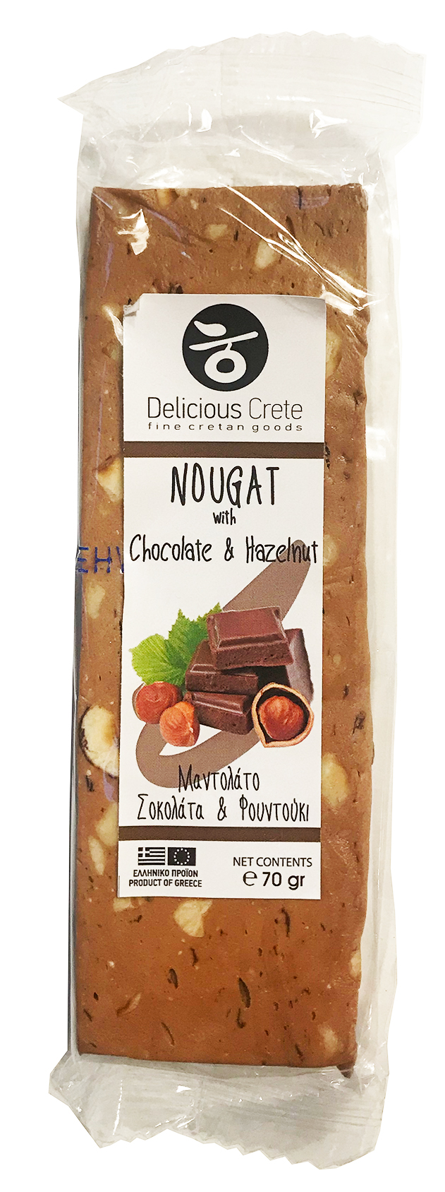 Nougat tyčinka s lískovými oříšky a čokoládou 70g PREMIUM Crete