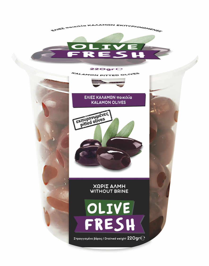 Řecké kalamon olivy bez pecek 220g OLIVE FRESH