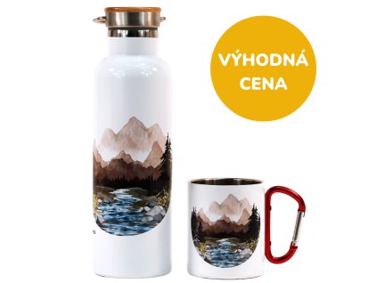 GREEN SMILE set - termoska a termohrnek s horami 1