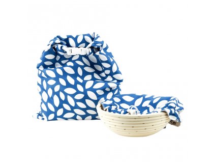 SET: pytlík na chleba s krytom na ošatku - Modré lístky