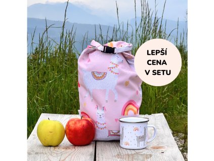 Svačinový set - Růžové lamy