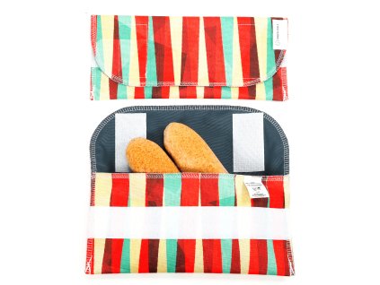 Obal na svačinu - Retro proužky Dvojrohlík