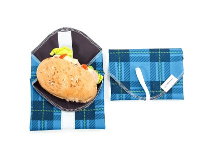 Svačinový ubrousek - Modrá kostka