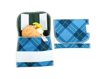 Obal na svačinu - Modrá kostka Houska