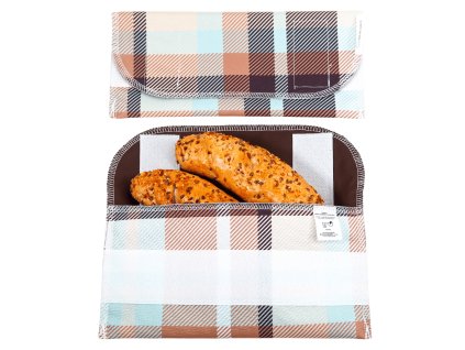 Obal na svačinu - Hnědá kostka Dvojrohlík