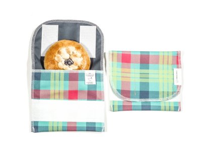 kostkovaný eko pytlík na svačinu