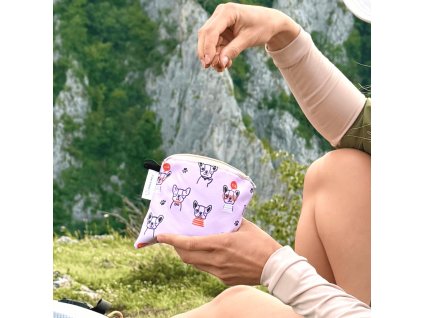 Svačinová kapsička na oříšky - Růžoví pejsci