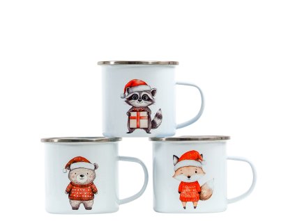 Sada tří vánočních plecháčků – mýval, medvěd a liška od GREEN SMILE