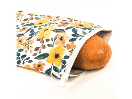 designová kapsa na chleba s květinami