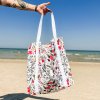 Plážová taška - Růžové květiny