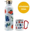 GREEN SMILE Set Termoska 750 ml a termohrnek s karabinou