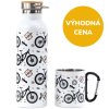 GREEN SMILE Set termoska a termohrnek s potiskem MTB kol
