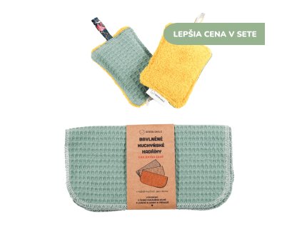 Zelený set - Hubka a handričky