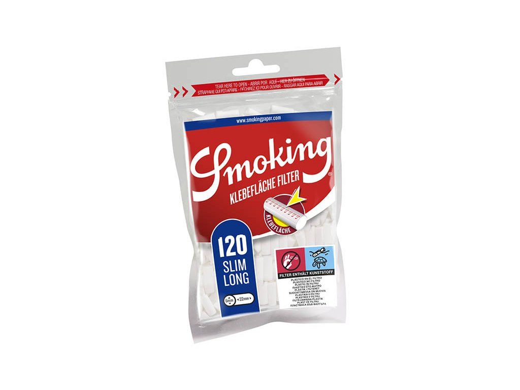 smoking filter classic slim mit klebeflaeche 10 beutel je 120 filter