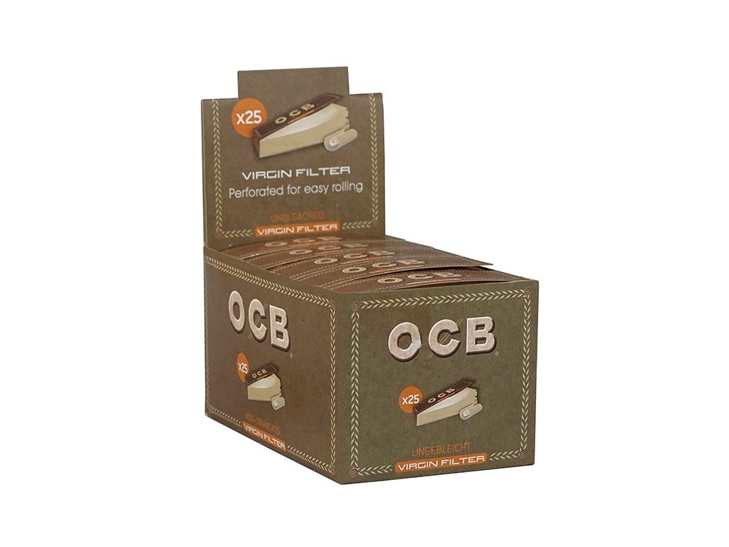 ocb virgin filter tips ungebleicht 25 hefte a 50 tips