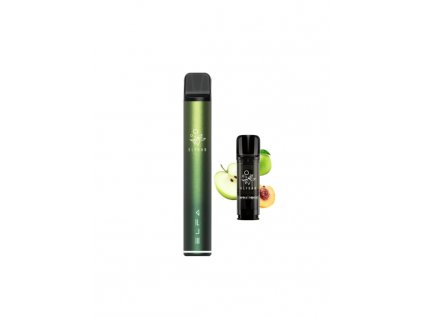 e cigareta pod system elfbar elfa 2ml 500mah aurora green 1ks pod apple peach 20mg