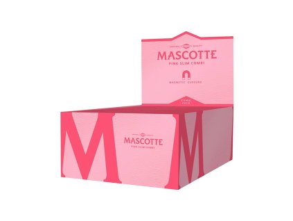 mascotte slim size rolling paper and tips pink edition magnetic closure x 14004 display