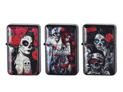 zigarrenfeuerzeuge girl and skull jet flame 3 fach sortiert 12er display