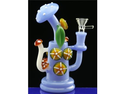25903 skleneny bong wild mushrooms 180mm 75mm sg14 nepriehladny fialovy