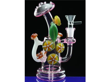 25909 skleneny bong wild mushrooms 180mm 75mm sg14 ruzovy
