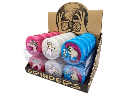 wholesale plastic grinders display 24 unicorn grpm7 LRG
