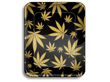 metall drehunterlage gold leaves 34 x 275 cm