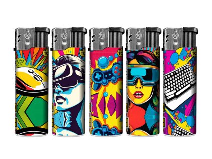 elektrofeuerzeuge pop art gaming 5 fach sortiert 50er display