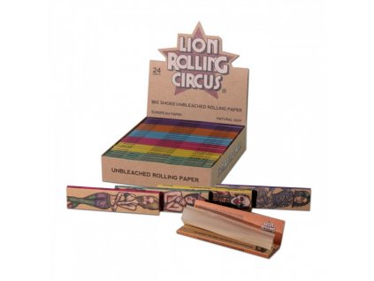 king size slim papieriky lion rolling circus unbleached 24ks po 33 listov