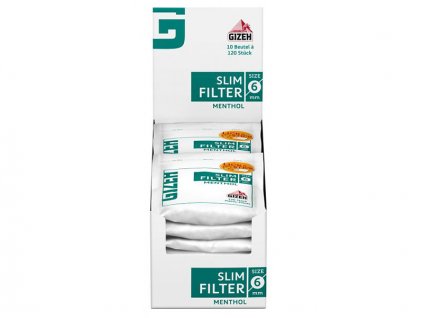 GIZEH Cigaretové filtre Menthol Slim 6mm 120 ks/ Balenie 