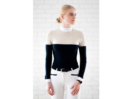 Tričko dámske pretekové Fleur de lys Foxglove cream s dlhým rukávom