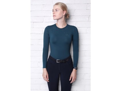 Tričko dámske Fleur de lys Rose green s dlhým rukávom
