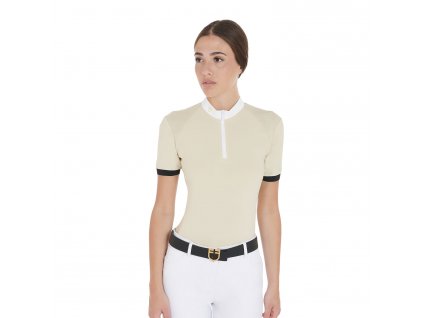 Equestro women's slim fit polo shirt in technical fabric