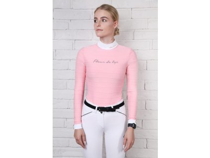 Tričko dámske pretekové Fleur de lys Cornflower Pink s dlhým rukávom