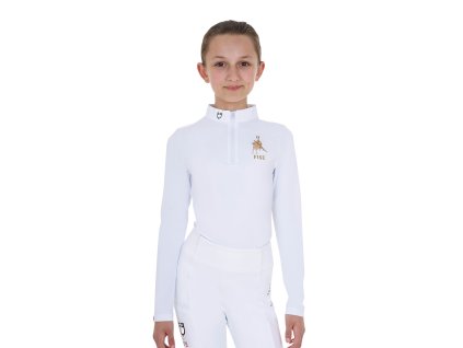 0049333 girls long sleeved competition polo shirt equestro x fise lfab00471