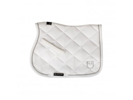 Equestro jumping saddle pad with trimmings with logo