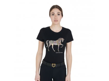 Equestro Horse Silhouette women´s slim fit t-shirt