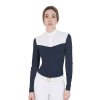 Equestro women's long-sleeved slim-fit polo shirt