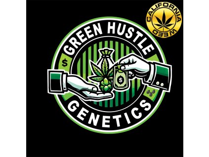 logo green hustle genetics malé CALI WEED