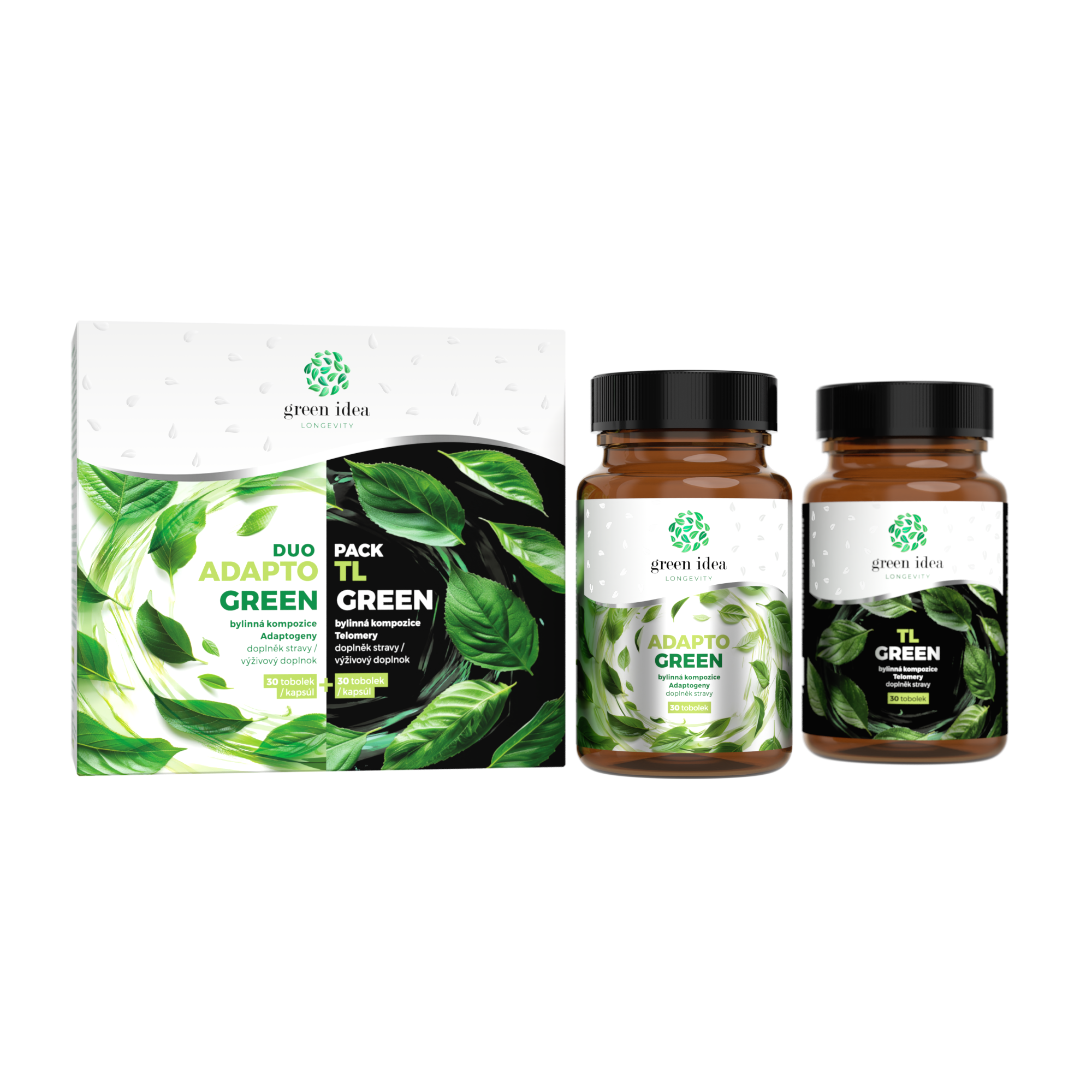 Levně LONGEVITY DUOPACK - ADAPTO GREEN + TL GREEN tobolky 60 ks