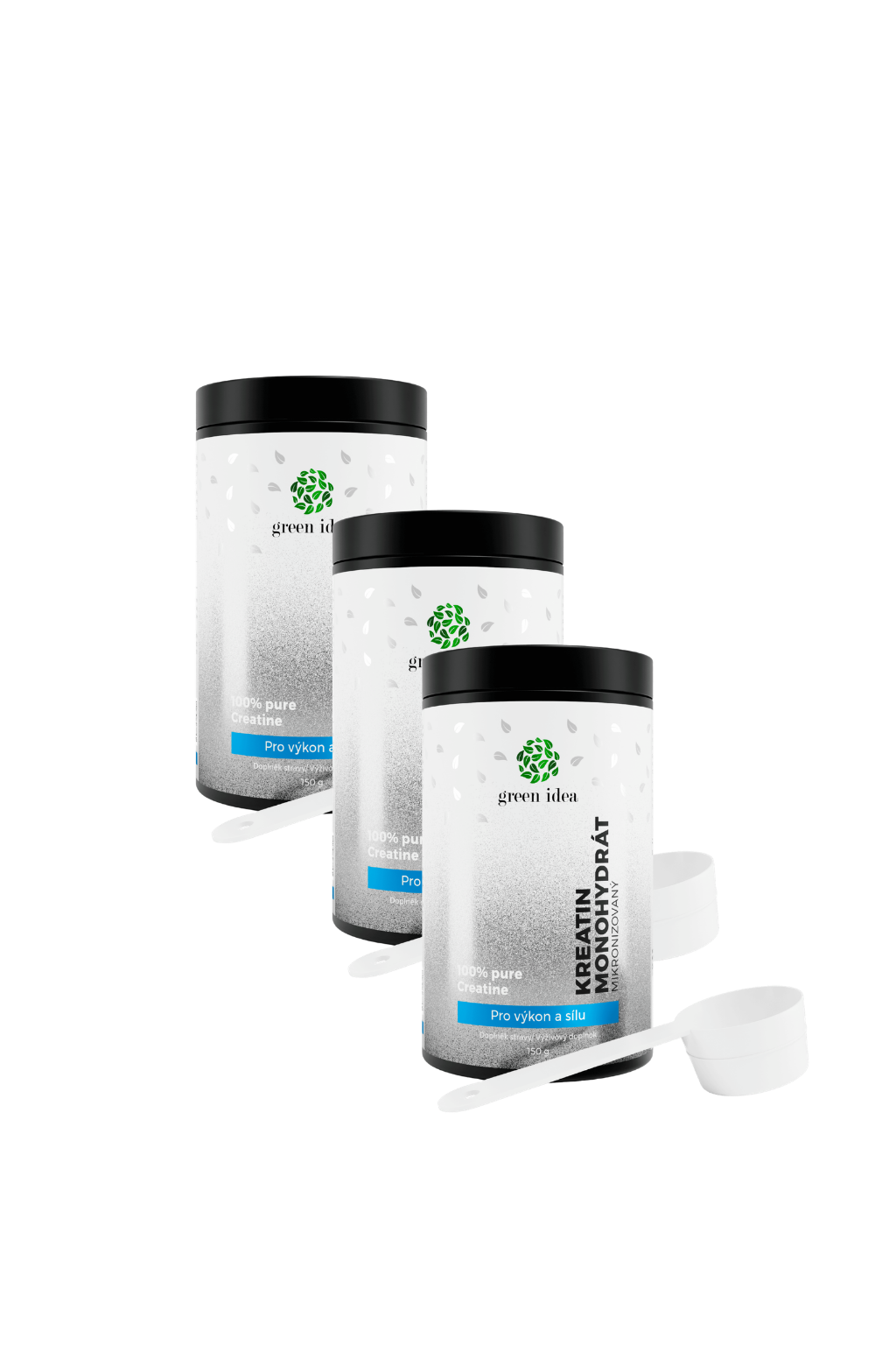 Green idea Kreatin monohydrát výhodný balíček 3x150 g